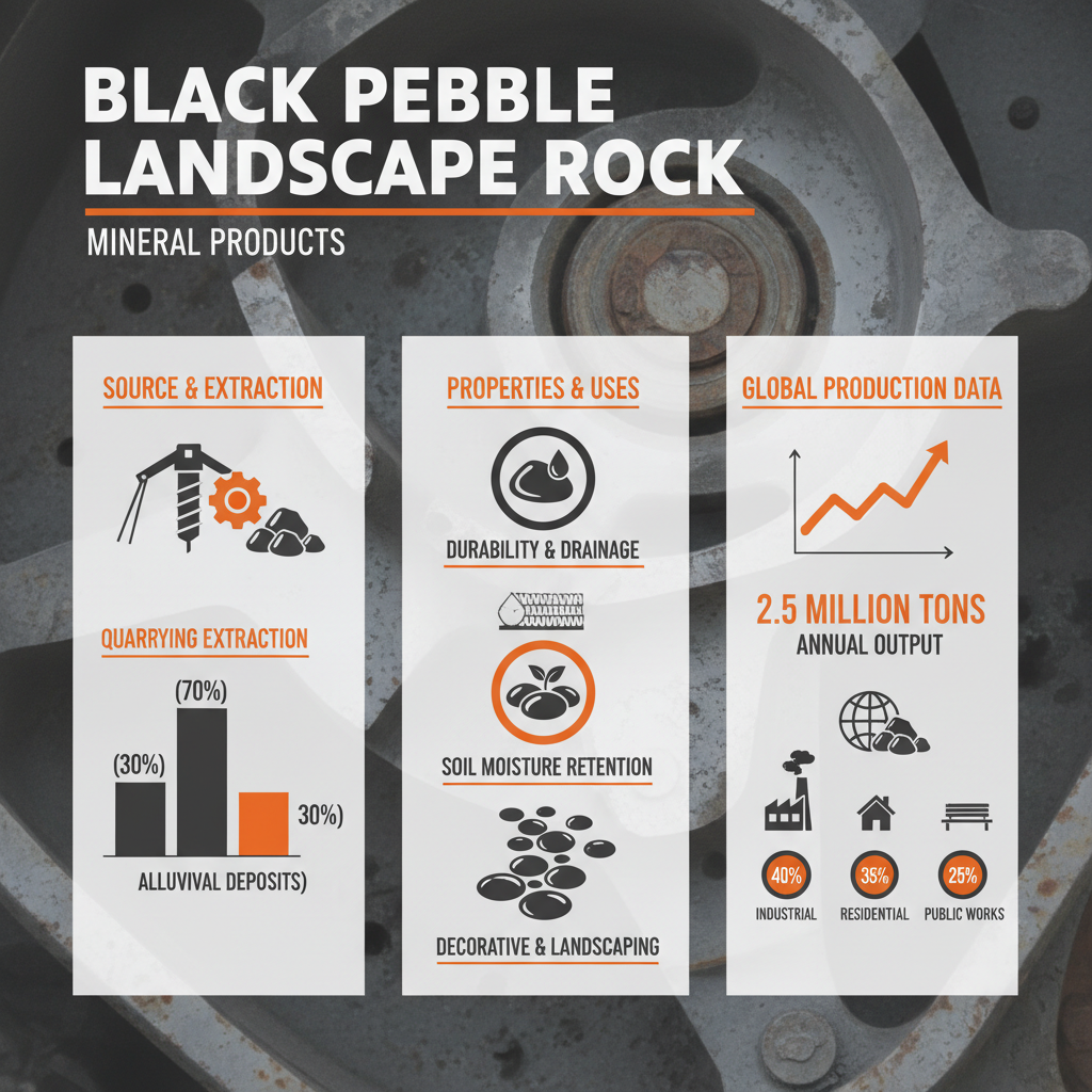 black pebble landscape rock
