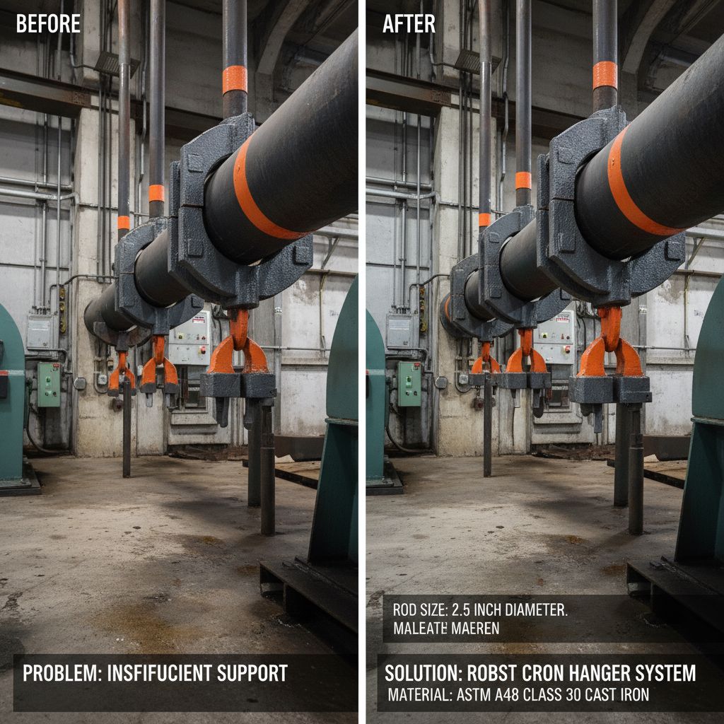 cast iron pipe hanger rod size