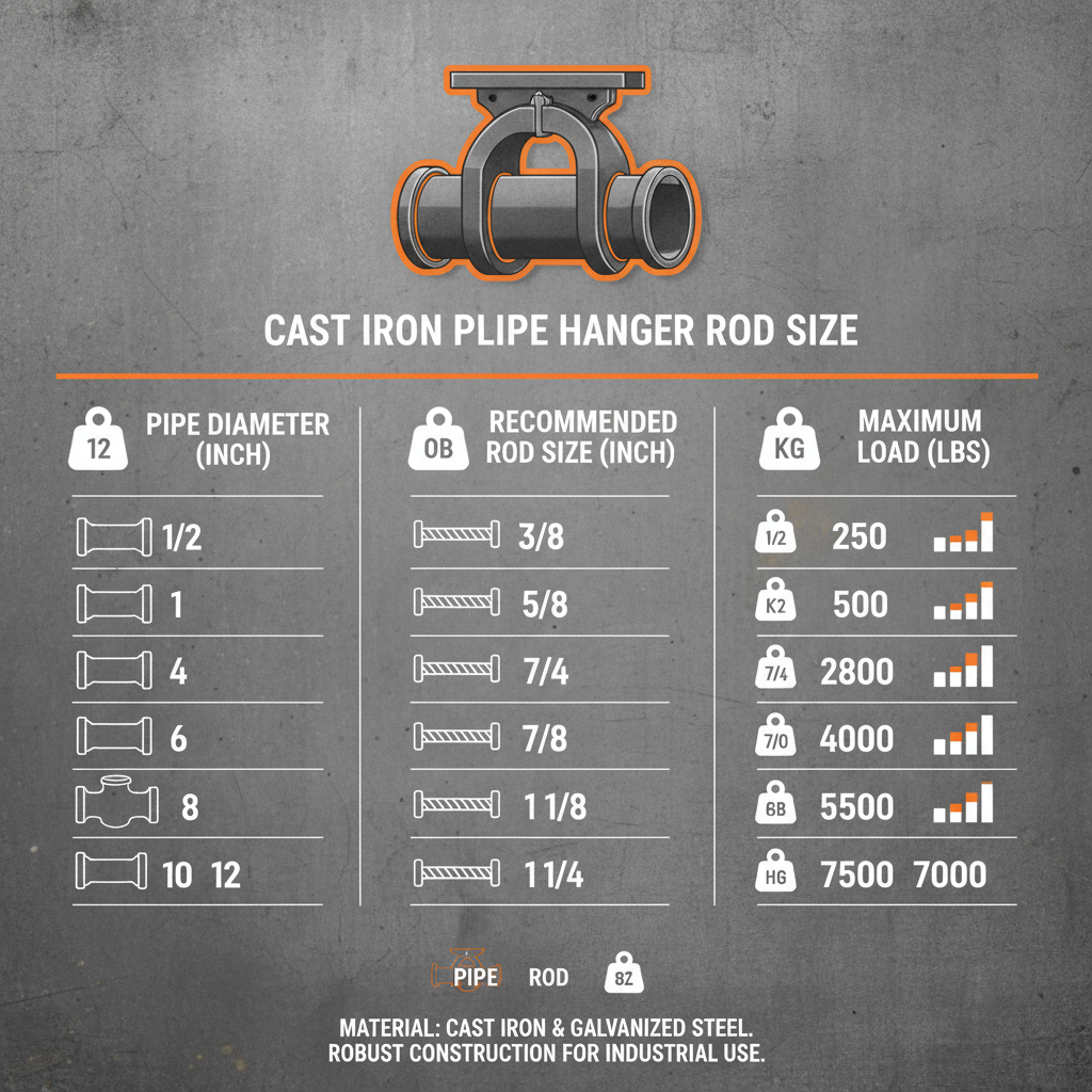 cast iron pipe hanger rod size