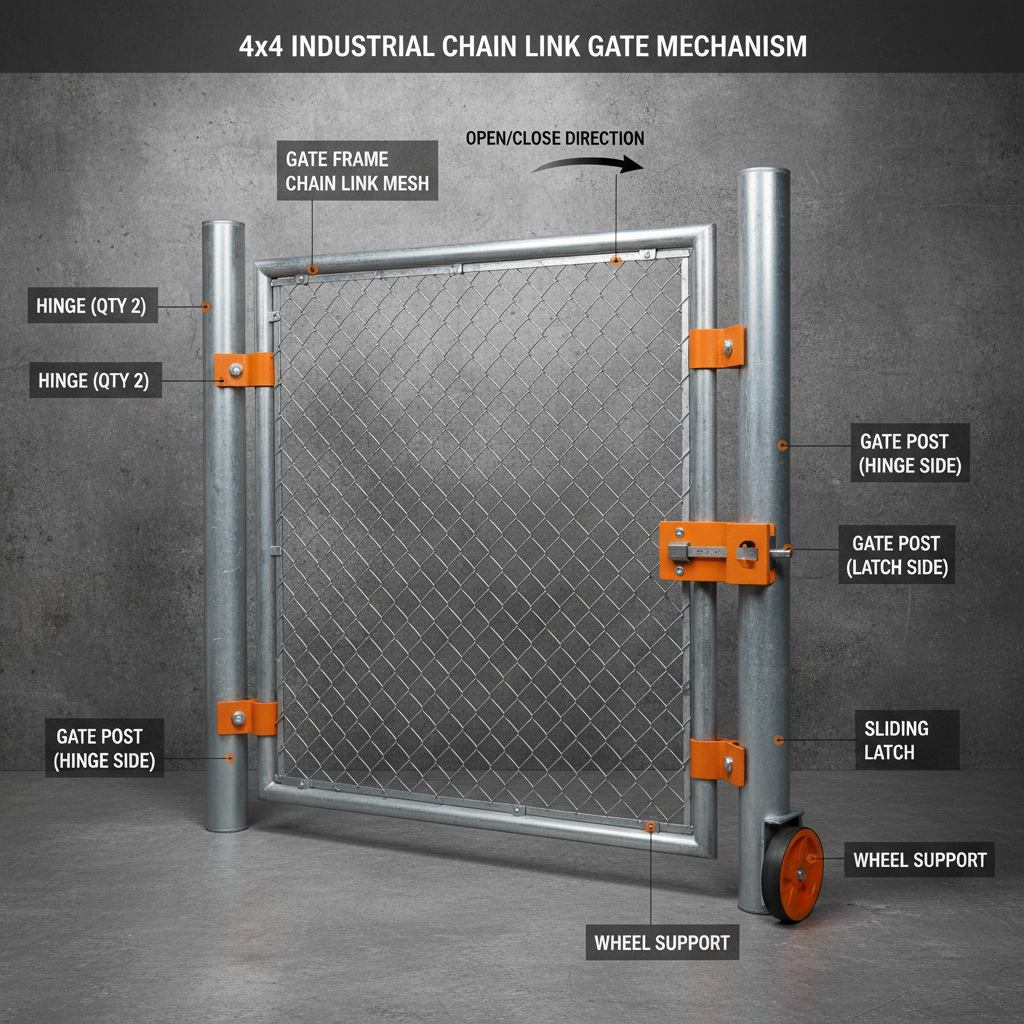 4x4 chain link gate