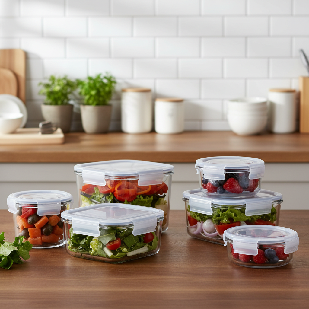 large airtight glass containers for food storage