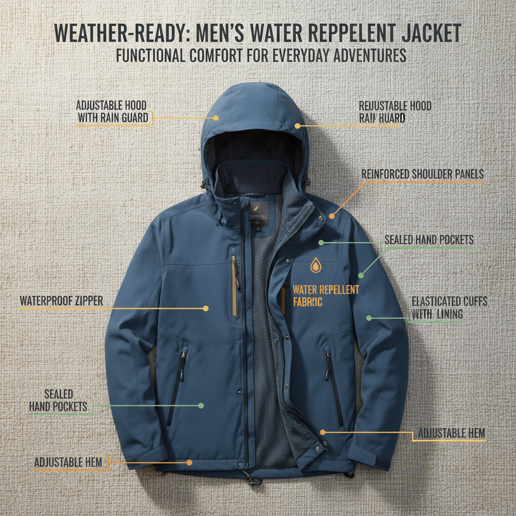 Essential Men's Water Repellent Jacket for Construction and Industrial Work