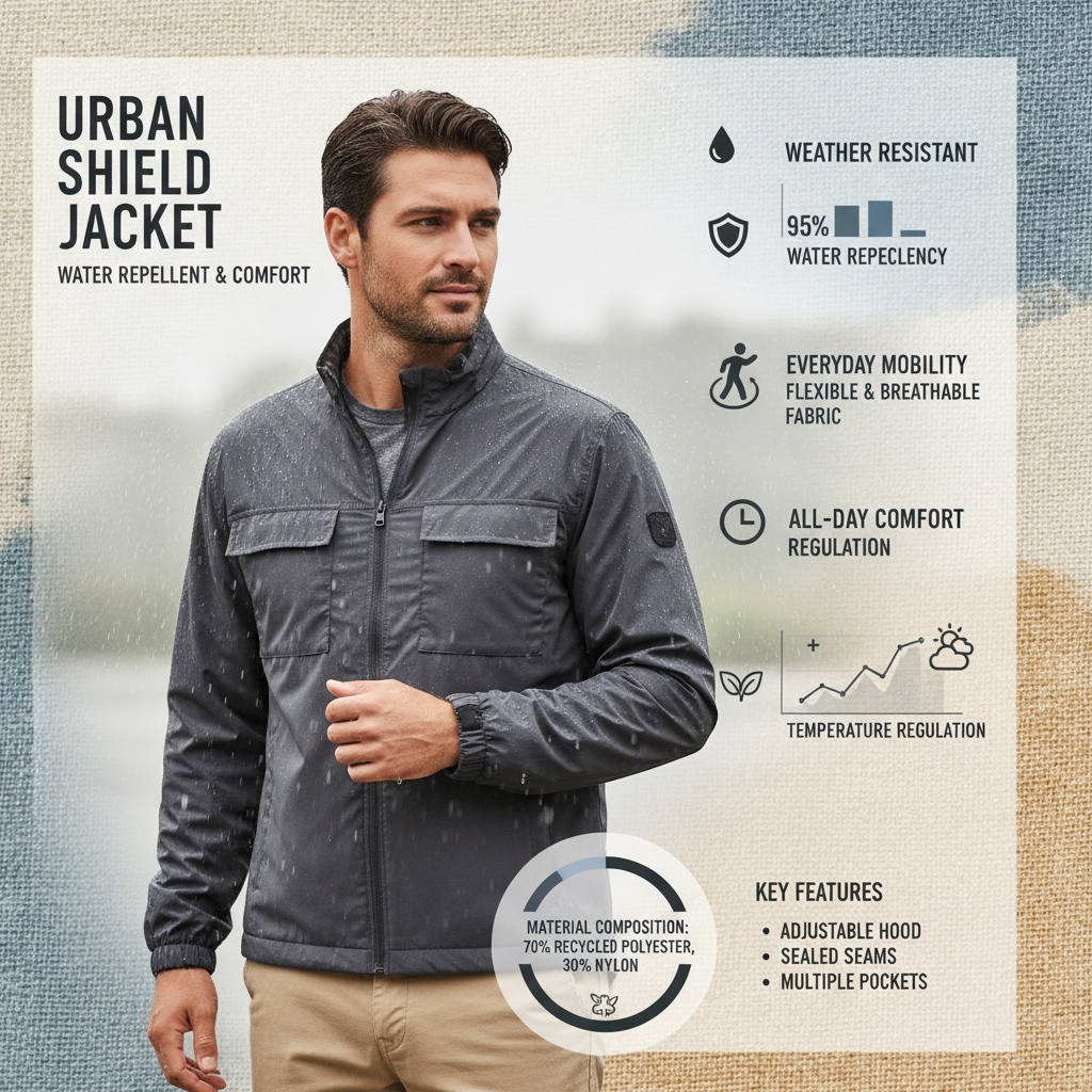 Essential Men's Water Repellent Jacket for Construction and Industrial Work