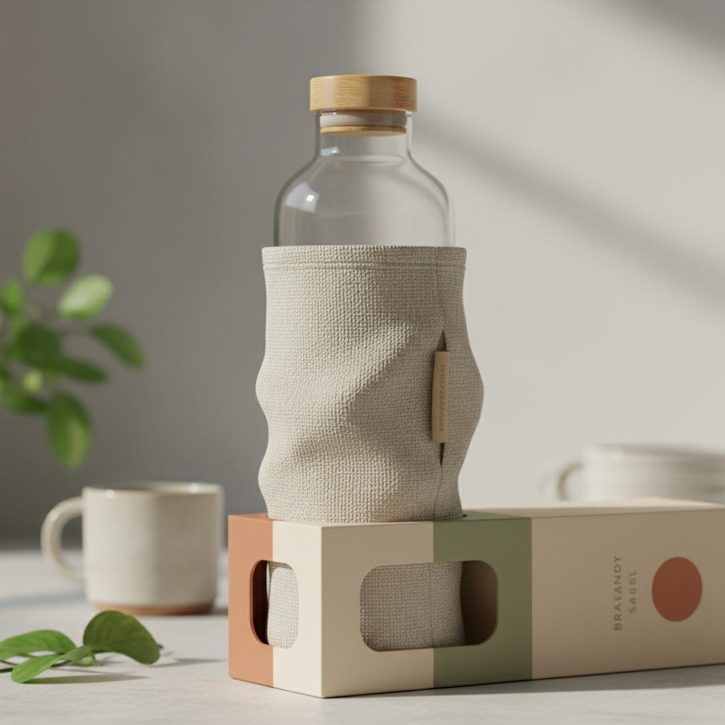 Durable Glass Water Bottle with Sleeve for Construction and Work Sites