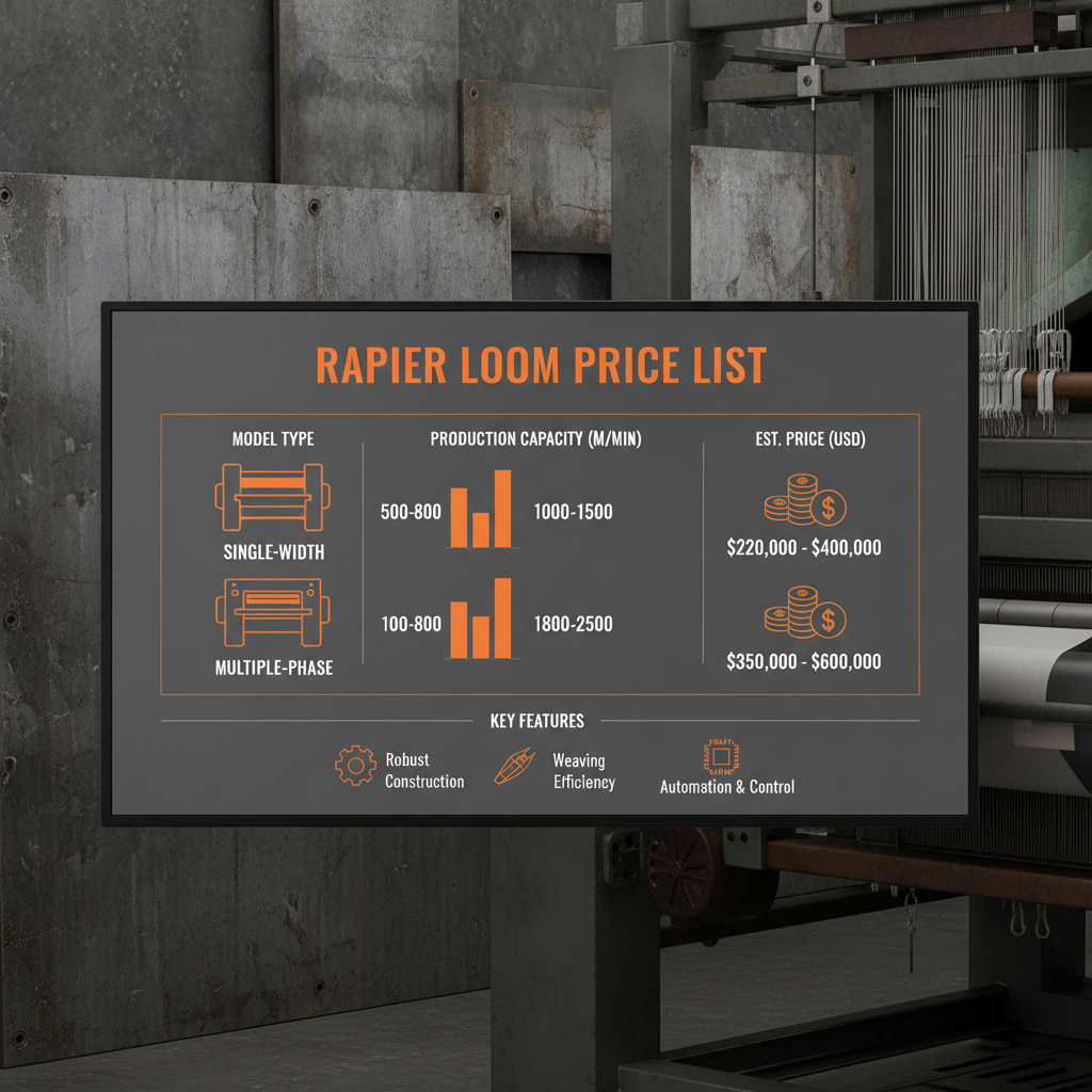 Comprehensive Rapier Loom Price List and Investment Guide for Textile Manufacturers