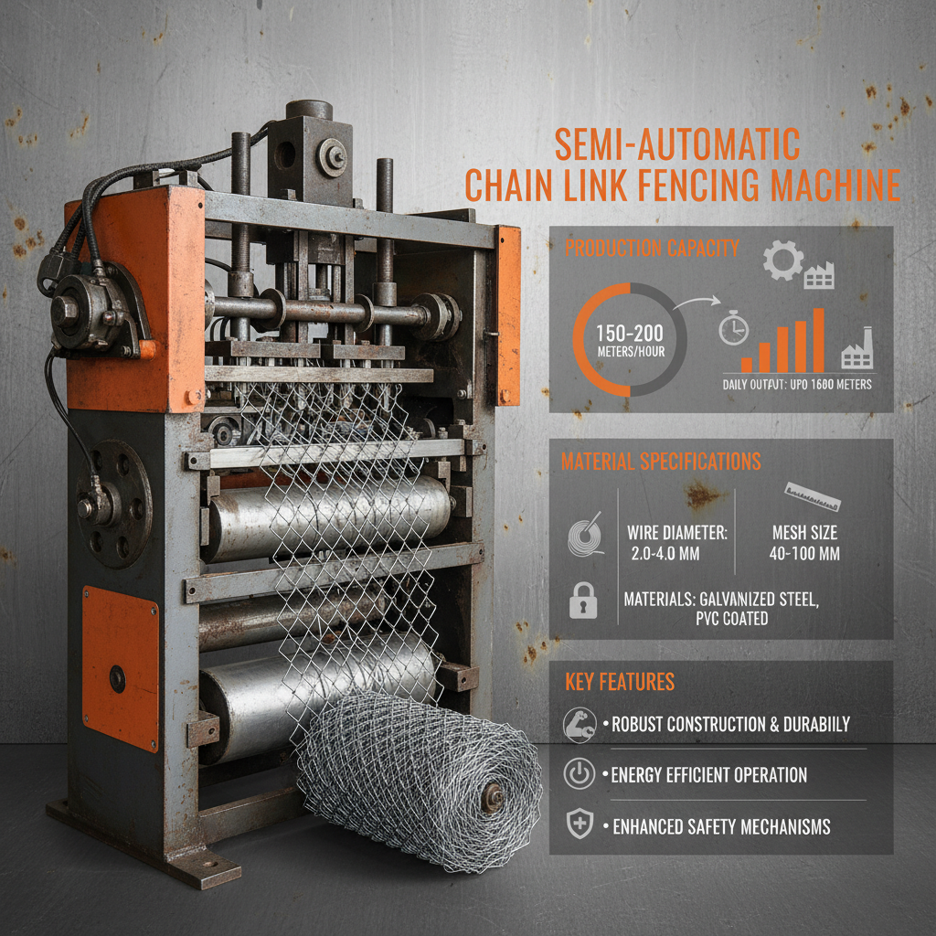 semi automatic chain link fencing machine