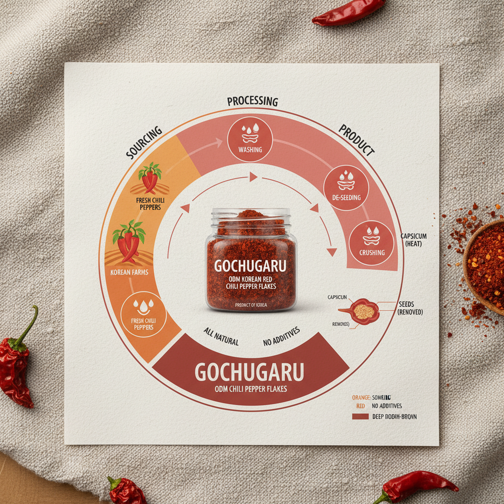 odm korean red chili pepper flakes powder gochugaru