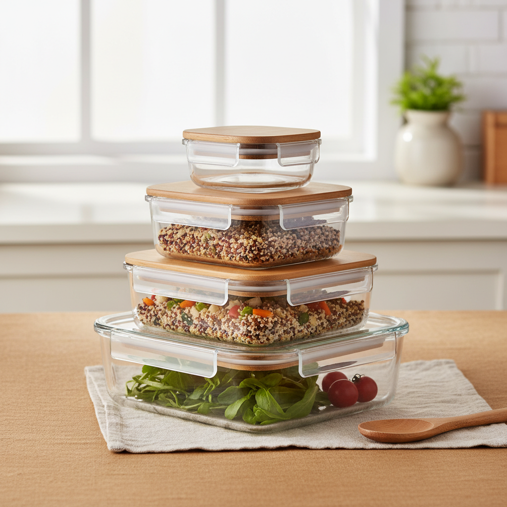 stacking glass food storage containers
