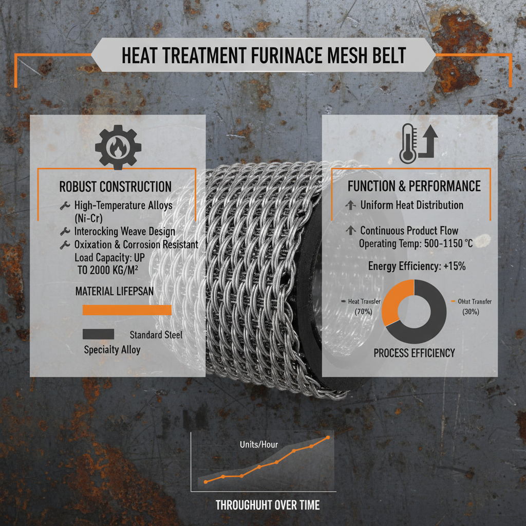 Heat treatment furnace mesh belt