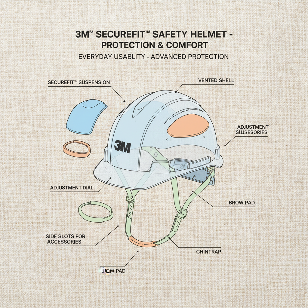 3m Securefit Safety Helmet Prioritizing Construction Worker Protection and Comfort