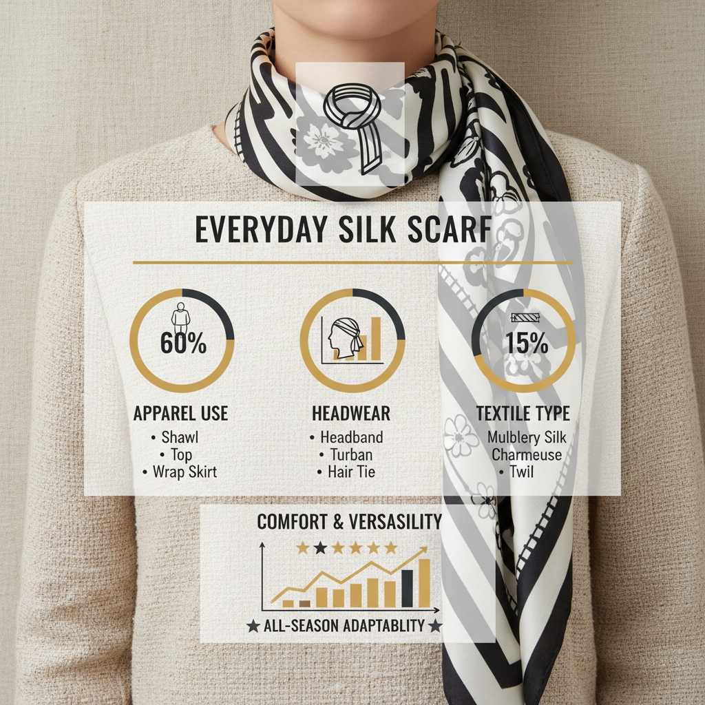 The Versatile Benefits of a Black and White Silk Scarf for Work and Beyond