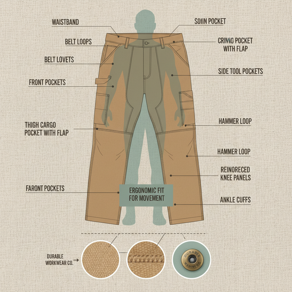 Durable Work Trousers with Pockets for Enhanced Jobsite Performance