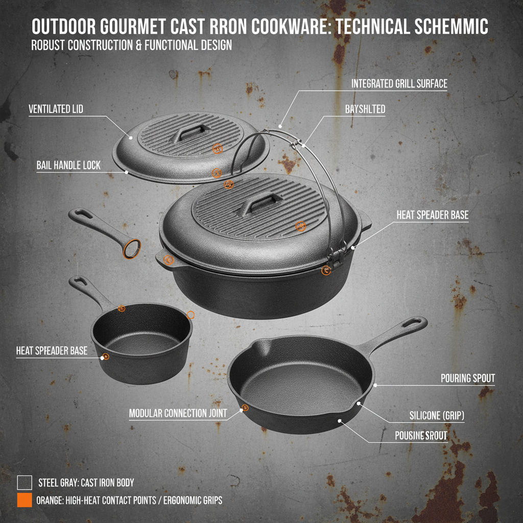 Outdoor Gourmet Cast Iron Cookware For Reliable Outdoor Cooking