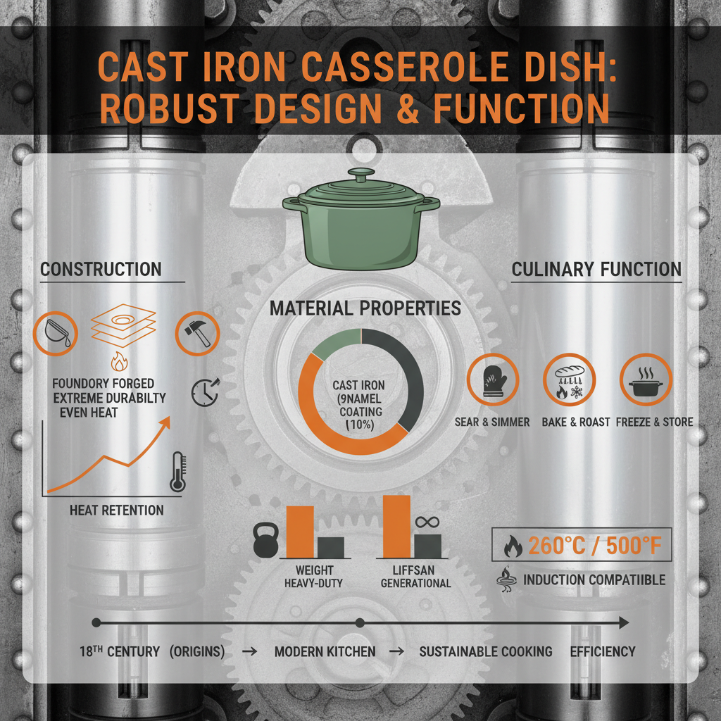 Durable Cast Iron Casserole Dish Green for Reliable Kitchen Performance