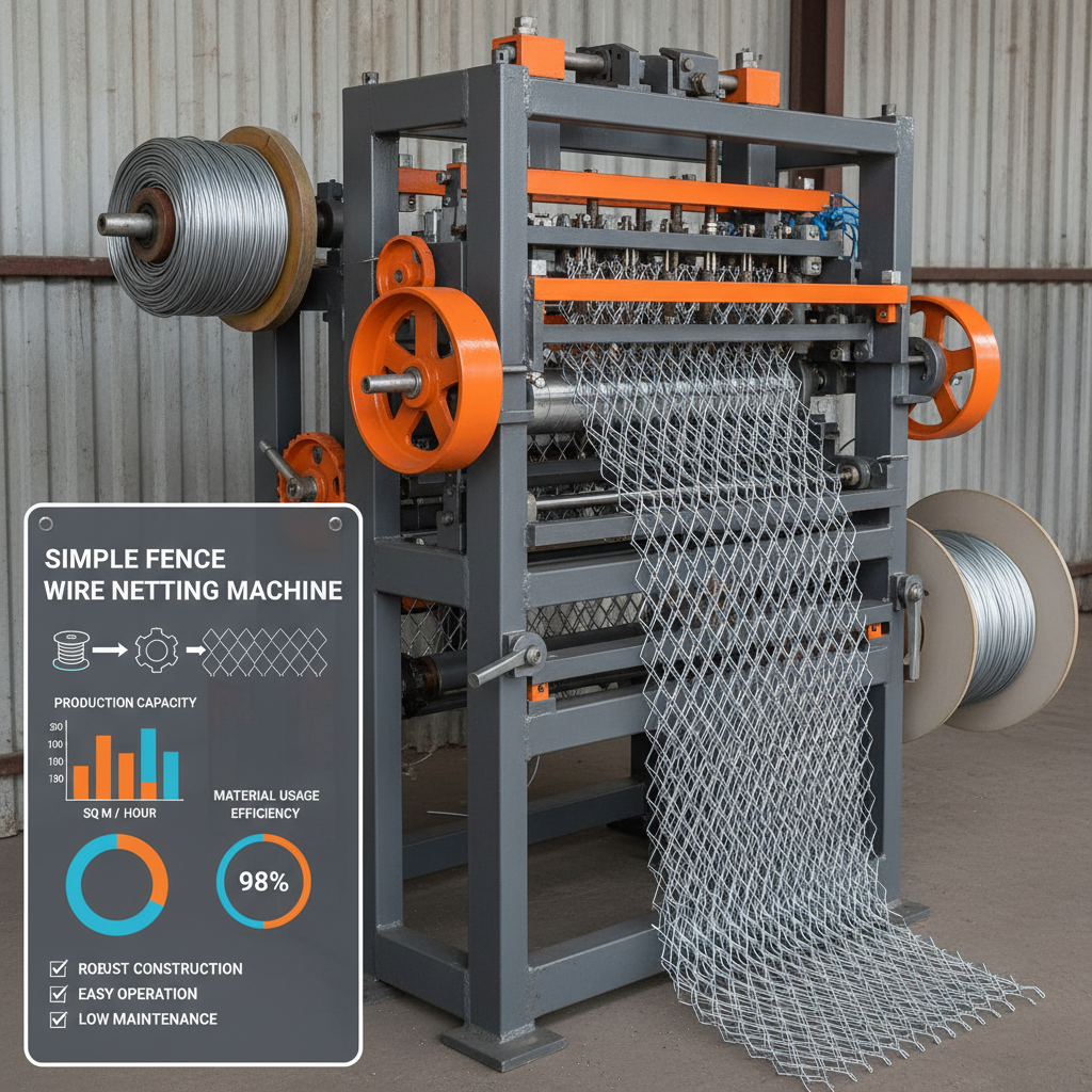 simple fence wire netting machine