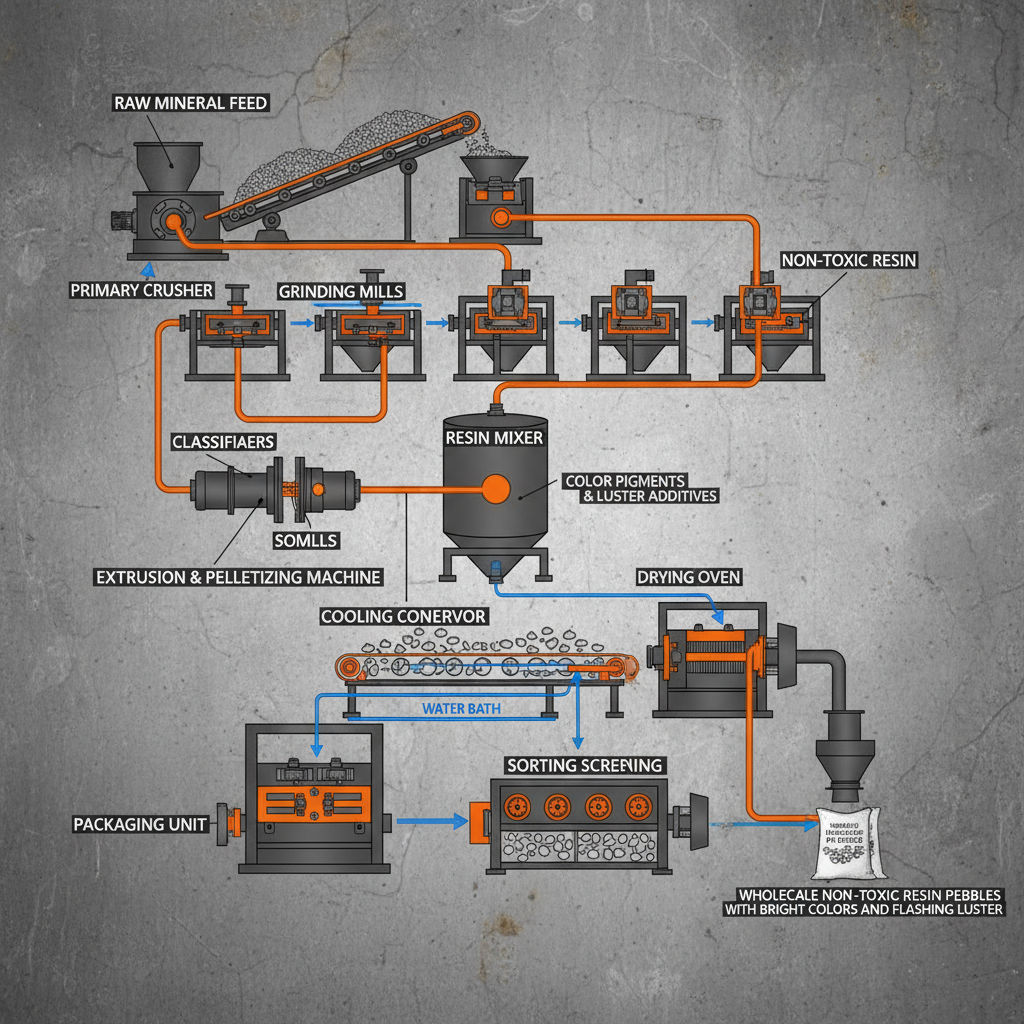 Wholesale non-toxic Resin Pebbles Will Bright Colors Flashing Luster
