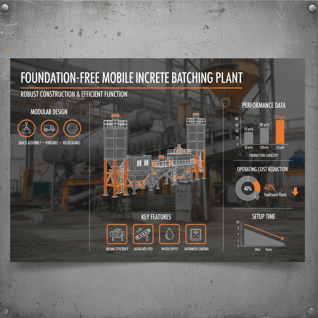 foundation-free mobile concrete batching plant