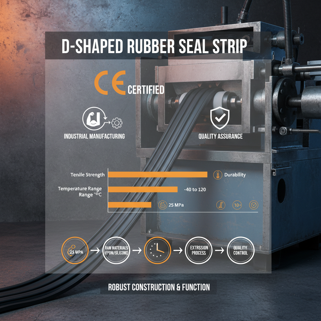 CE Certification D Shaped Rubber Seal Strip for Industrial Applications