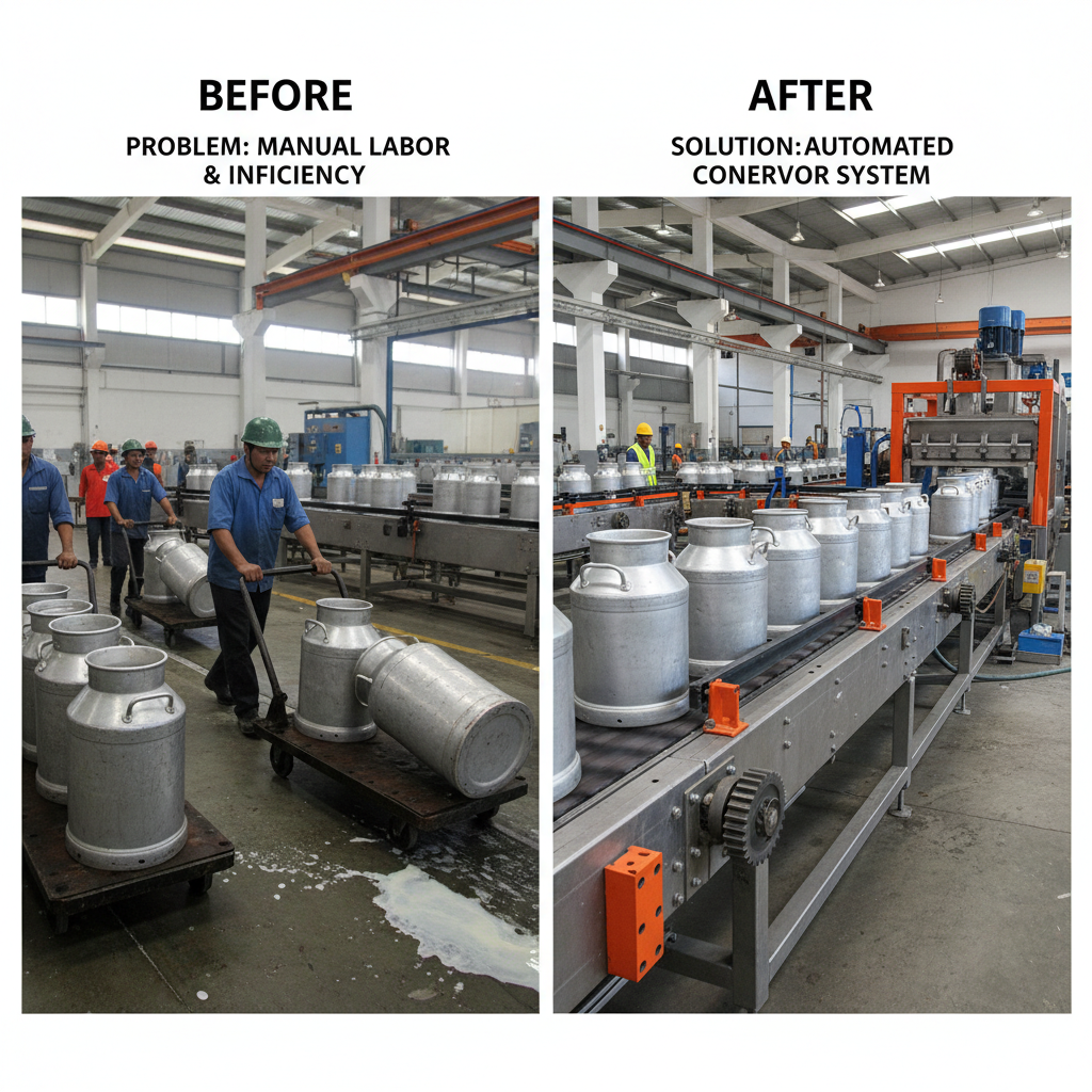 Optimizing Dairy Operations with an Efficient Milk Can Conveyor System