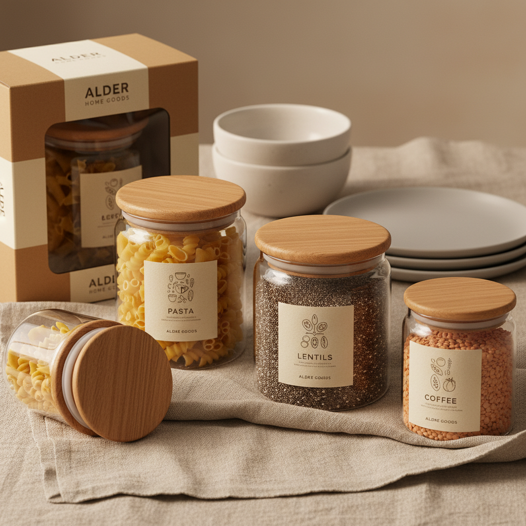Enhance Your Kitchen with Elegant Glass Pantry Jars with Wooden Lids