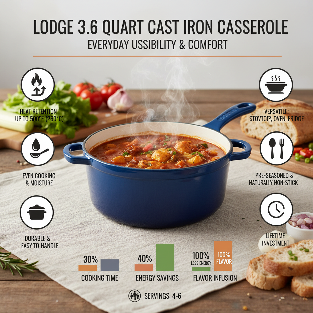The Lodge 3.6 Quart Cast Iron Casserole A Comprehensive Cooking Guide