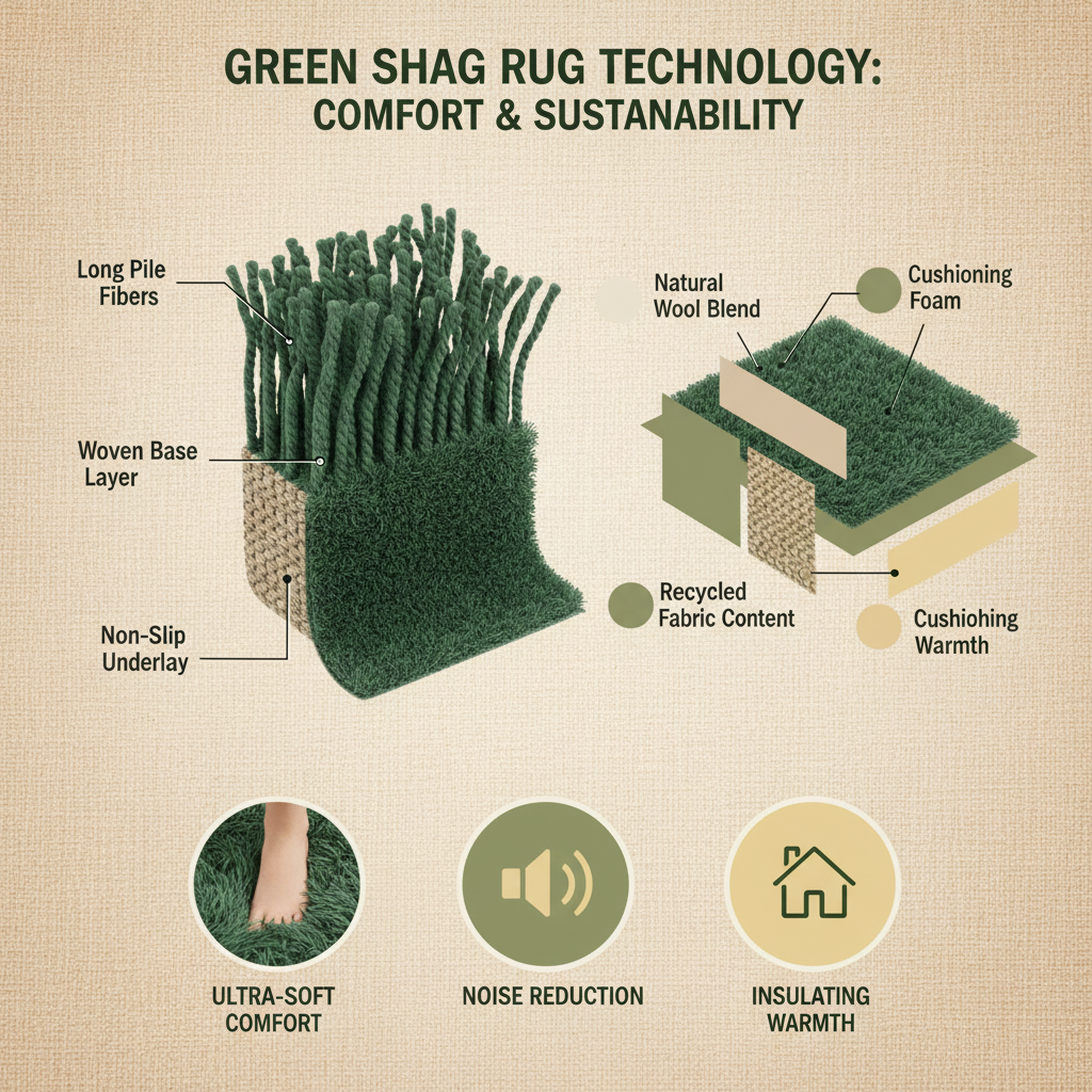 Enhance Your Home Decor with Luxurious Green Shag Rugs