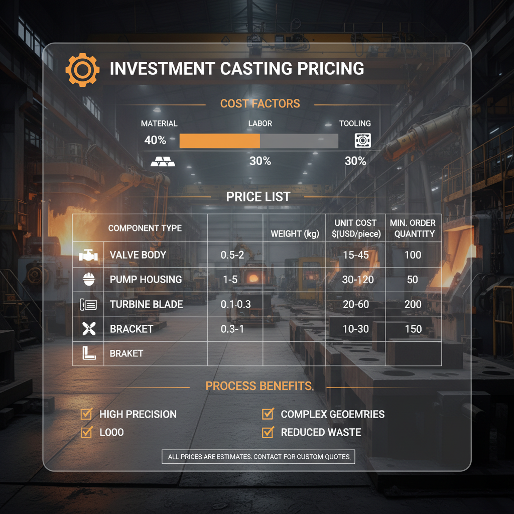 Comprehensive Lost Wax Investment Casting Pricelist Guide for Precision Components