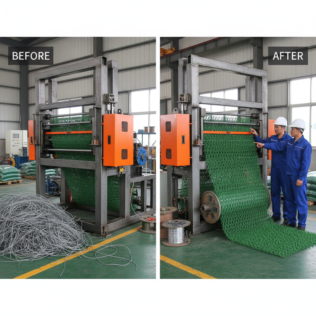 China PVC plastic grass wire fence machine