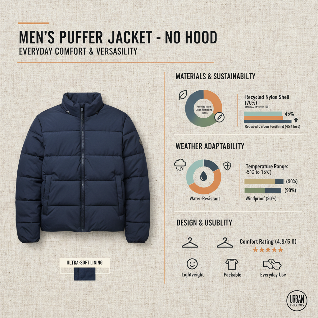 mens puffer jacket no hood