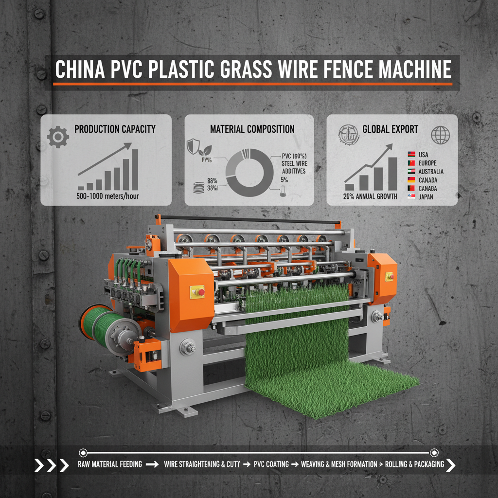 China PVC plastic grass wire fence machine