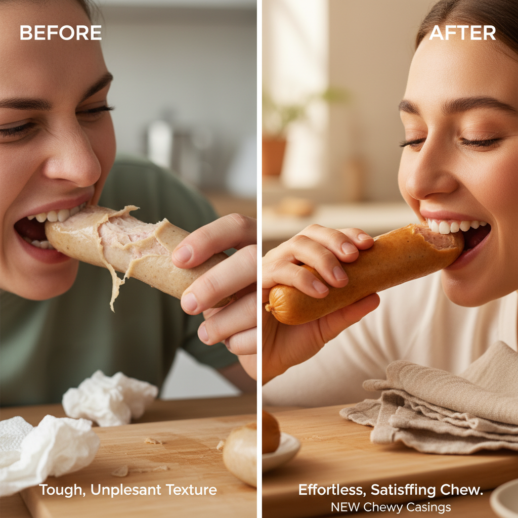 Utilizing Chewy Sausage Casings for Sustainable and Durable Concrete Construction