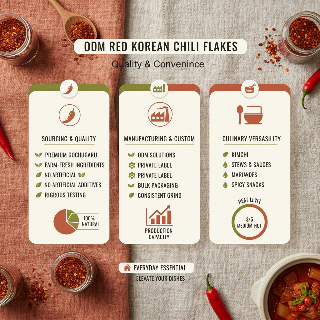 odm red korean chili flakes