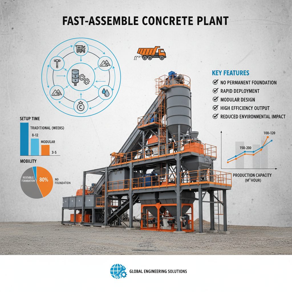 foundation-free fast-assemble concrete plant