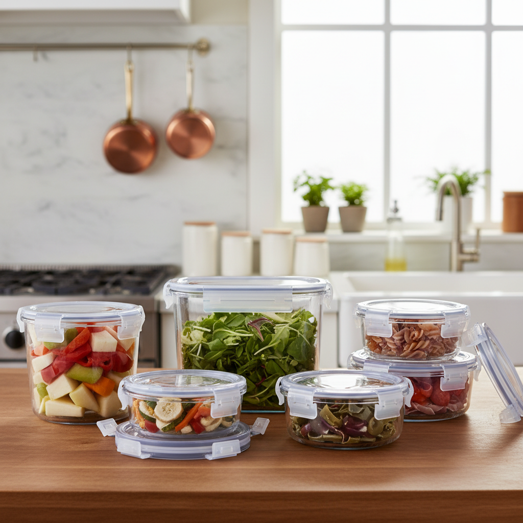 large airtight glass containers for food storage