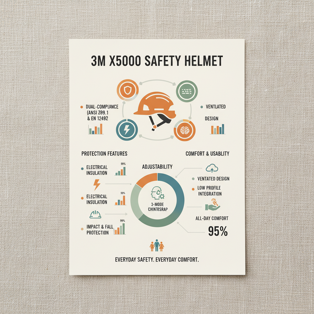 3m x5000 Safety Helmet Advanced Head Protection for Industrial Workers