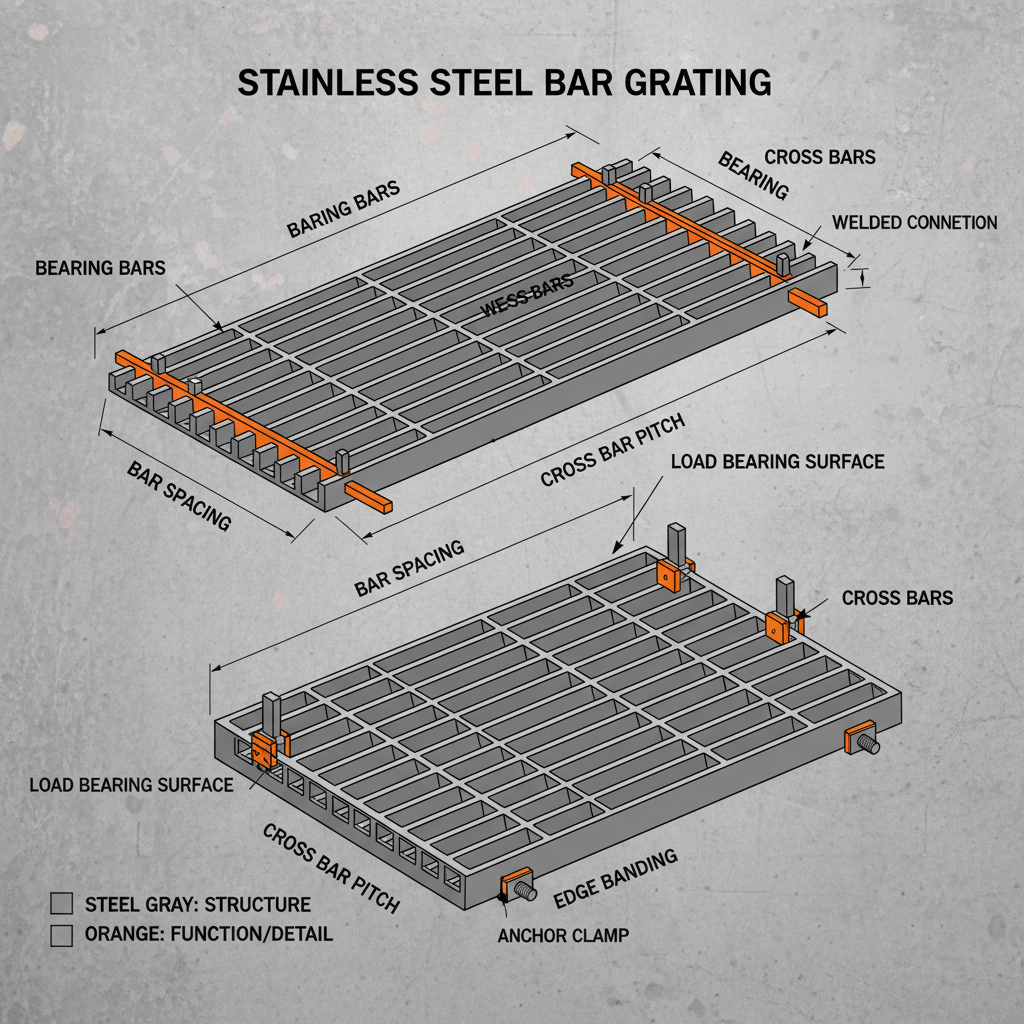 High Performance Stainless Steel Bar Grating for Industrial and Commercial Use