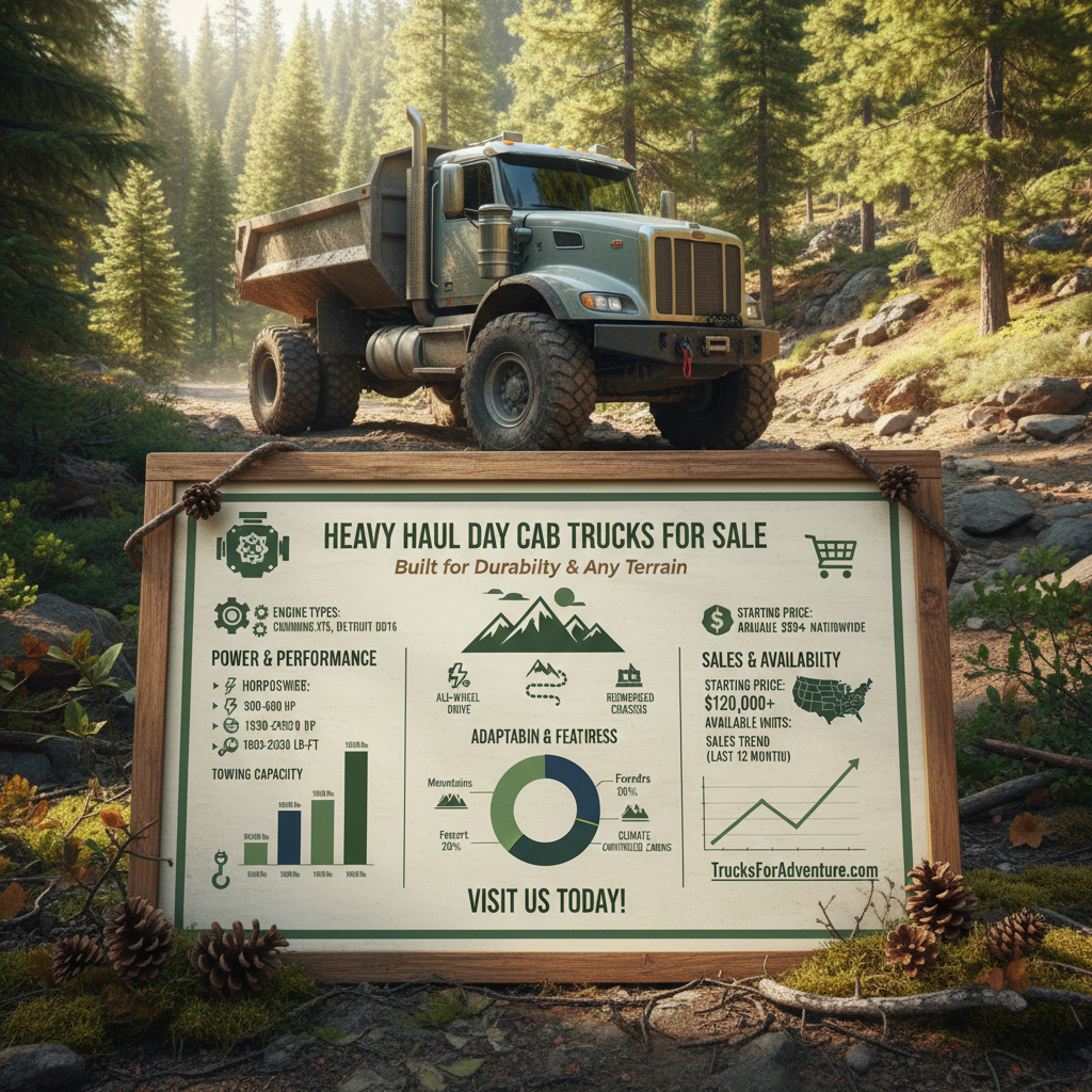 Explore Robust Heavy Haul Day Cab Trucks for Sale and Transport Solutions