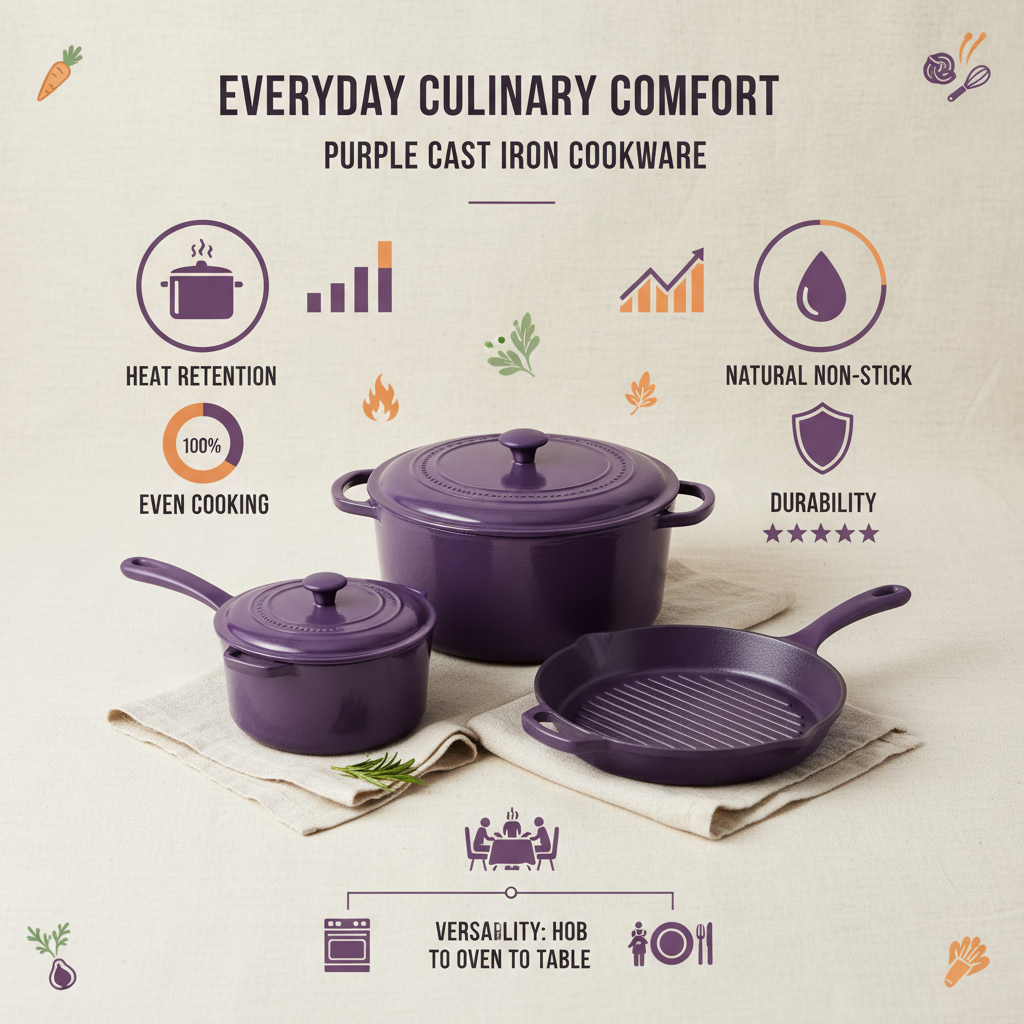 Elevate Your Kitchen with a Durable purple cast iron cookware set
