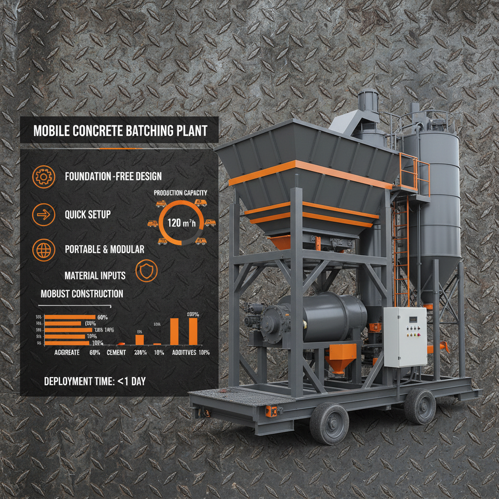 mobile foundation-free concrete batching plant