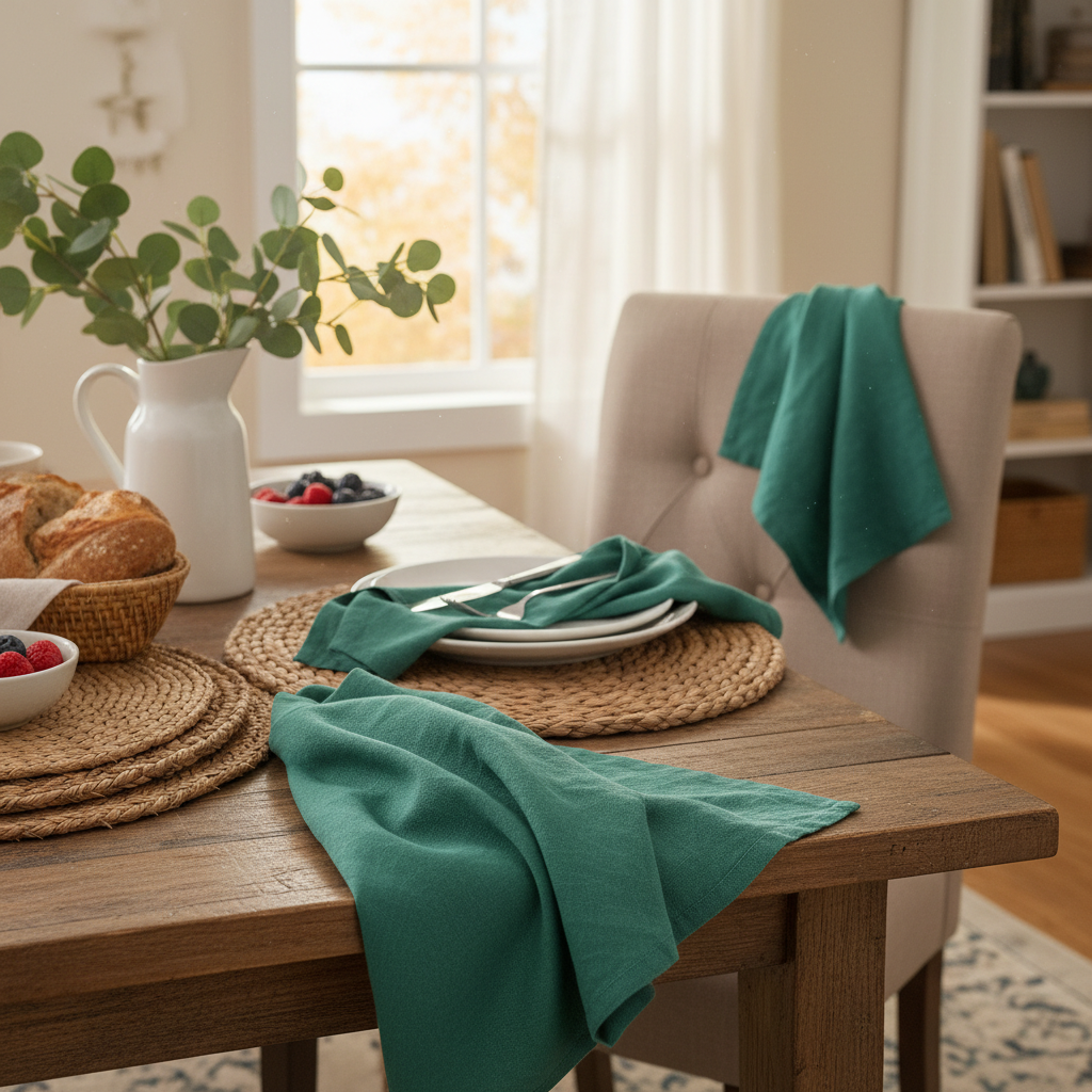 Enhance Your Dining Experience with Luxurious Emerald Green Napkins