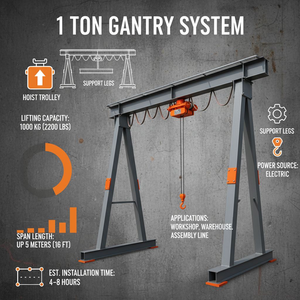 Maximize Lifting Efficiency with a Robust 1 Ton Gantry Crane System