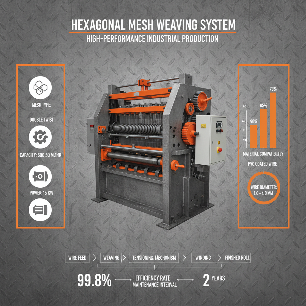 High Quality hexagonal mesh weaving machine