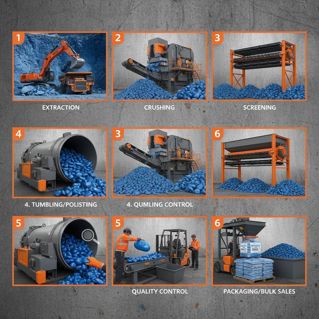 blue decorative landscape rock