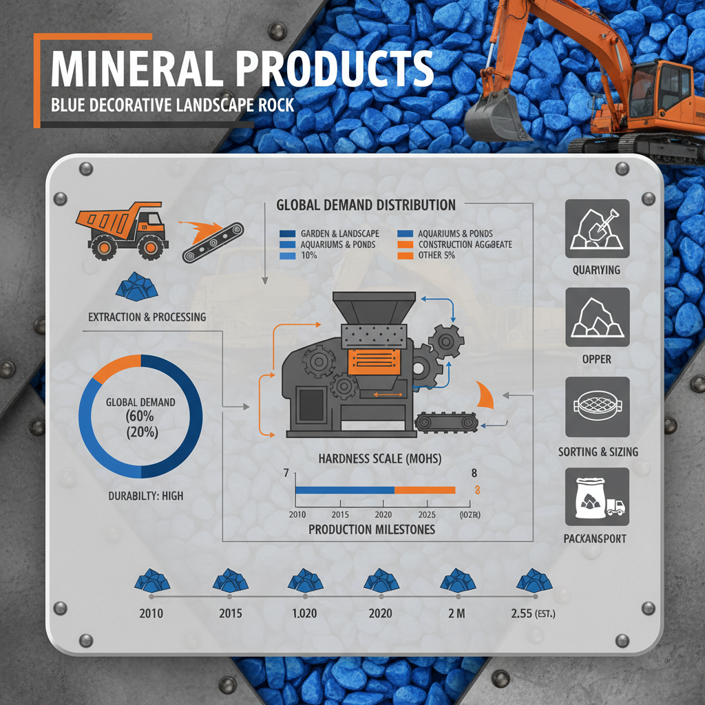 blue decorative landscape rock