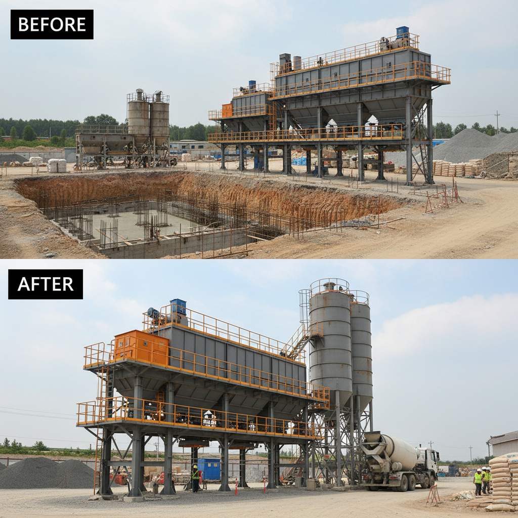 no foundation concrete batching plant