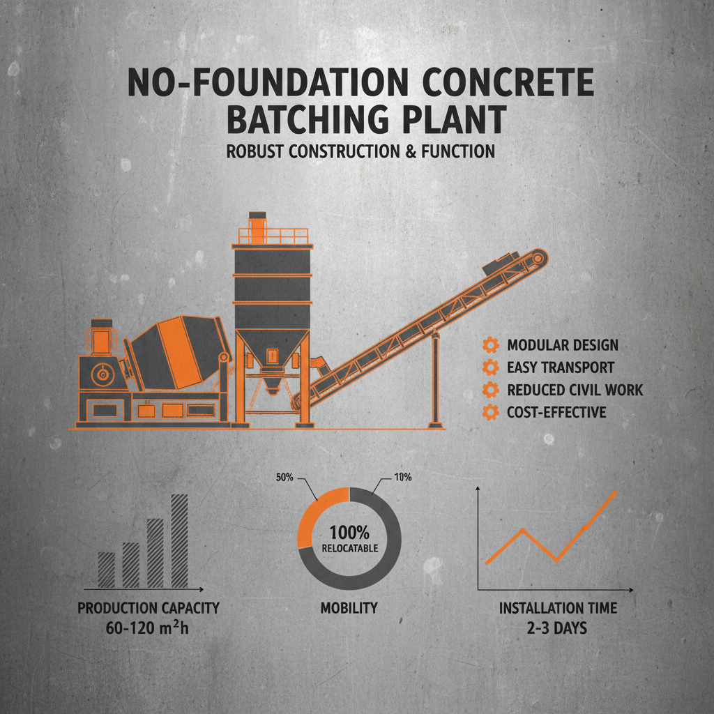 no foundation concrete batching plant