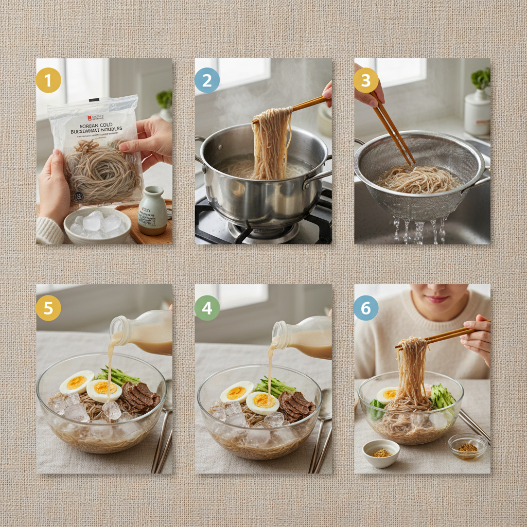 Discover the Refreshing Taste of Korean Cold Buckwheat Noodles Naengmyeon