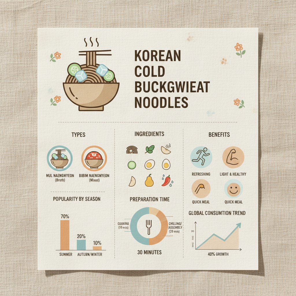 Discover the Refreshing Taste of Korean Cold Buckwheat Noodles Naengmyeon