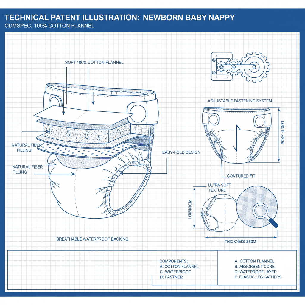 ODM 100 Cotton Flannel Newborn Baby Nappies Quality and Comfort Solutions