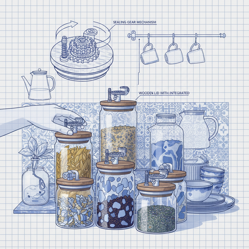 Elevate Your Kitchen Storage with Stylish Glass Storage Jars with Wooden Lids